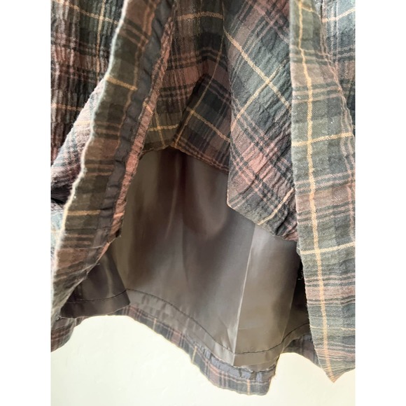 CABI Women's Vintage Brown/Black Plaid Seer Sucker Fit-n-Flare Skirt size 4 - Picture 4 of 8